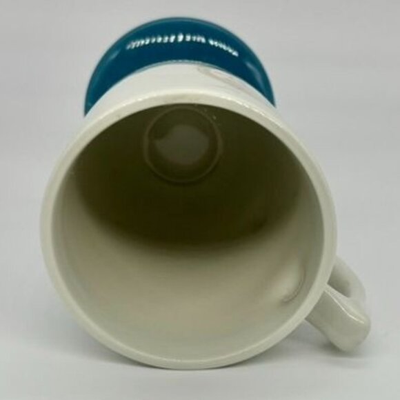 Vintage Hall China 1963 Blue Base Footed Souvenir Coffee Mug Set of 4 NH Pharma. - Picture 9 of 14